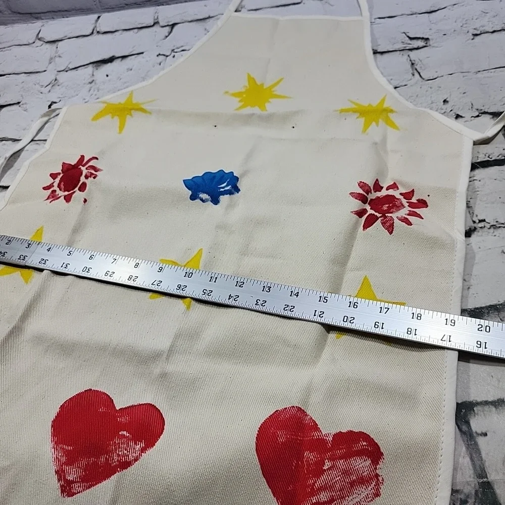 Kids Art Smock Paint Apron Stars Hearts Crafts Canvas Daycare School
